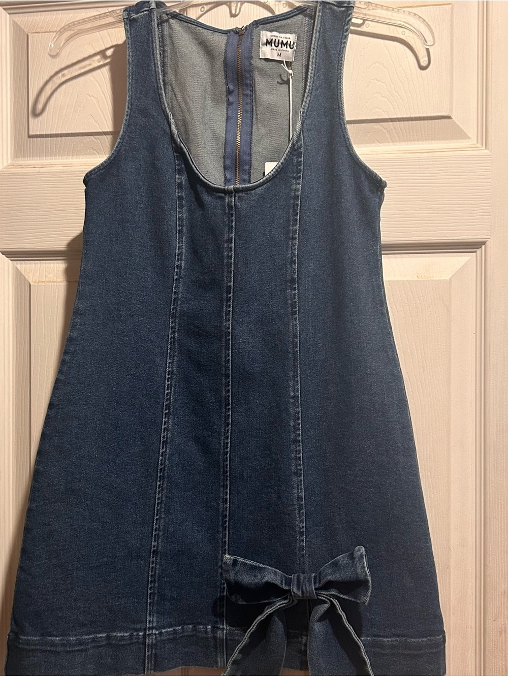 Show Me Your MuMu Bridgeport Denim Bow Tank Dress